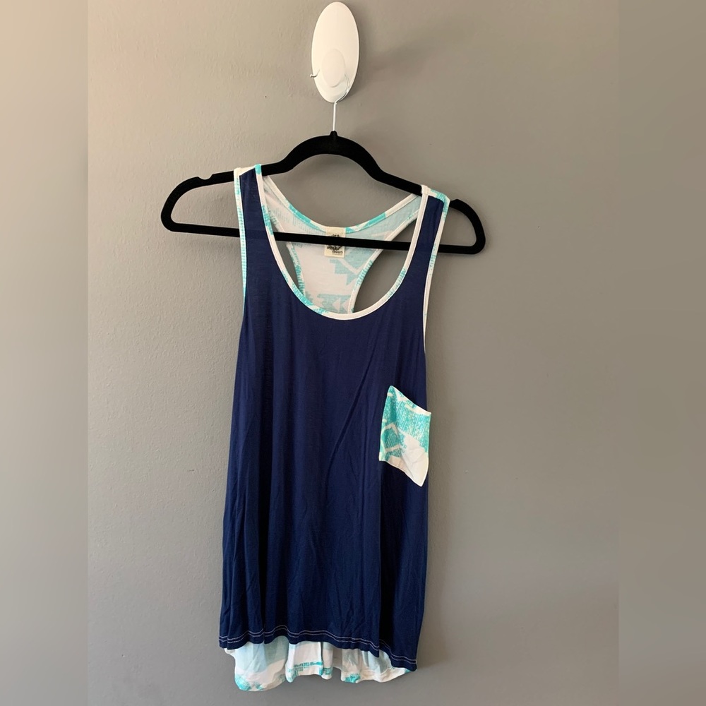 Teal Aztec Print Tank